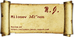 Milosev János névjegykártya